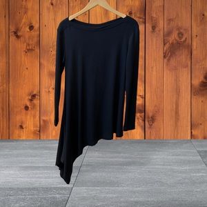 Agnes & Dora Asymmetrical Black Tunic French Terry Top - XS/0-2 - NWT